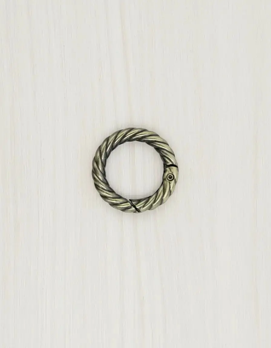 Metal Yaylı Burgu Çanta Halkası 2 cm Antik
