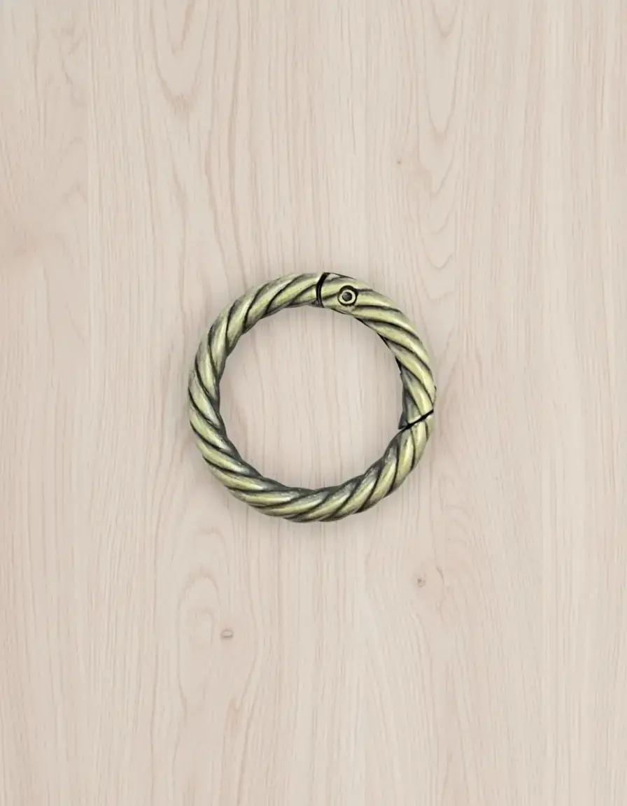 Metal Yaylı Burgu Çanta Halkası 3 cm Antik