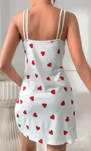 3790 Kadın Kalpli Gecelik L-Xl Beden 2