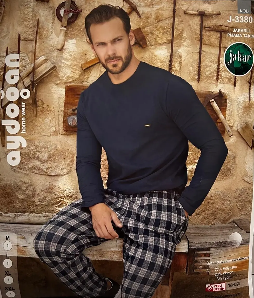 Aydoğan Erkek Jakarlı Patlı Pijama Takımı M Beden 3380
