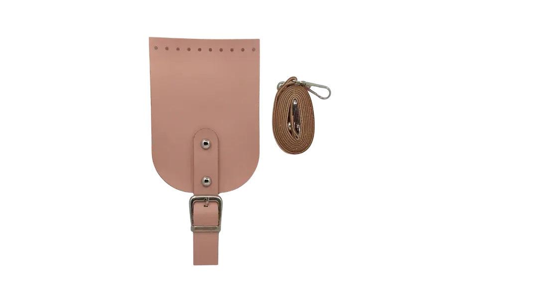 Deri Telefon Çanta Kapağı ve Askı Seti Pudra Pembe