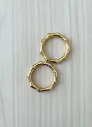 9 Köşeli Metal Yaylı Çanta Halkası 3,5 cm Gold 2