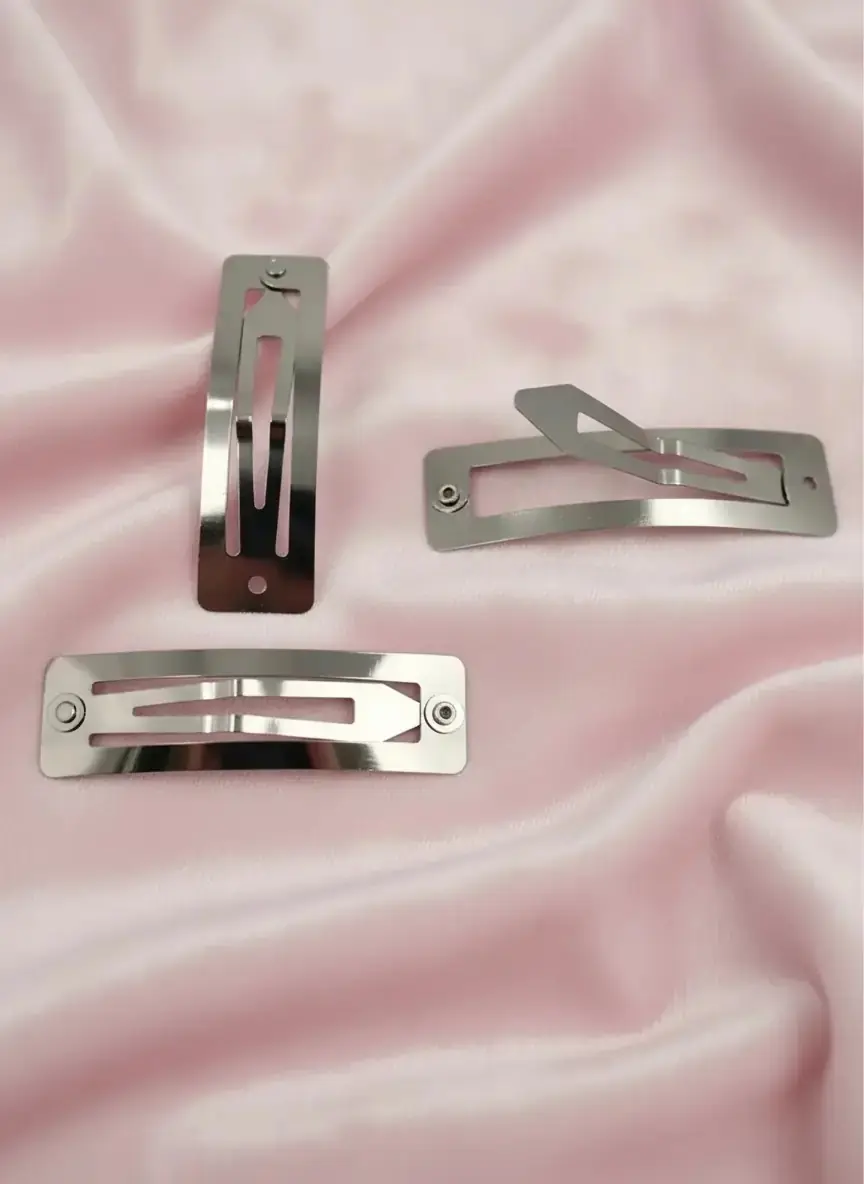 6 cm Dikdörtgen Metal Çıtçıt Toka Nikel Kaplama
