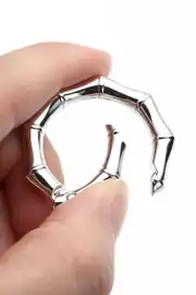 9 Köşeli Metal Yaylı Çanta Halkası 3,5 cm Gümüş 3
