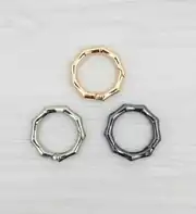 9 Köşeli Metal Yaylı Çanta Halkası 3,5 cm Füme 3