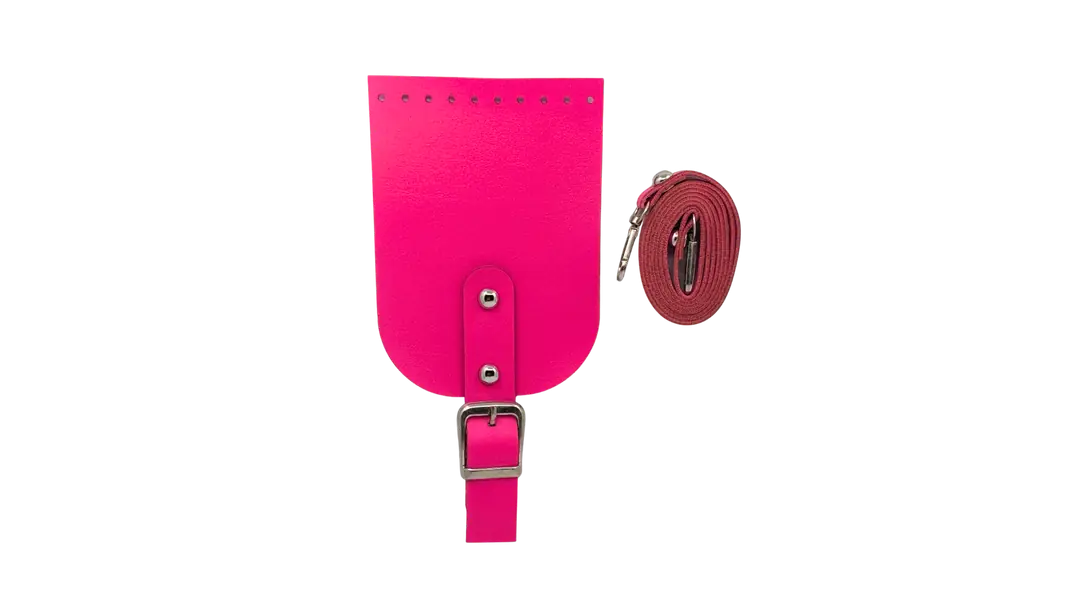Deri Telefon Çanta Kapağı ve Askı Seti Pembe