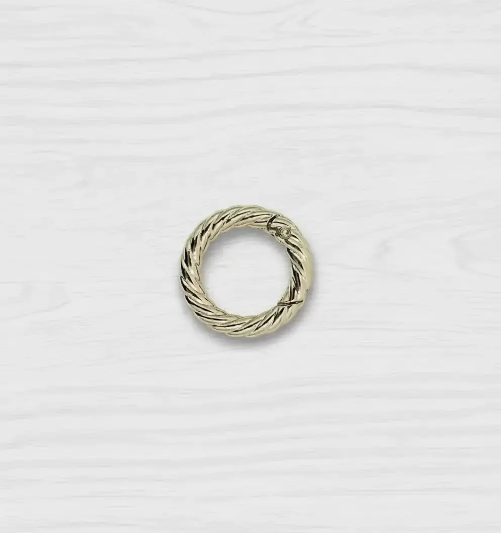 Metal Yaylı Burgu Çanta Halkası 2 cm Gold
