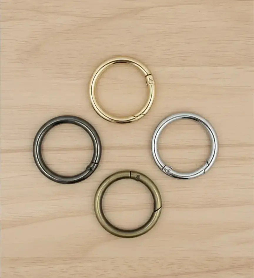 Metal Yaylı Çanta Halkası 4 cm Gold 2 Adet 4