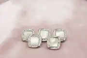 Metalize 3 Boy Düğme H1 Büyük Gümüş 5