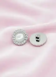 Metalize 3 Boy Düğme H2 Büyük Gümüş-5 adet 4