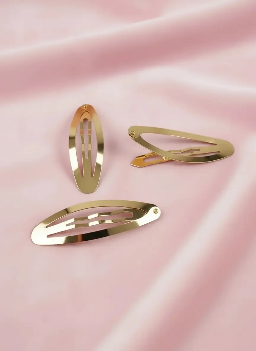 6 cm Oval Metal Çıtçıt Toka Gold Kaplama 50 adet