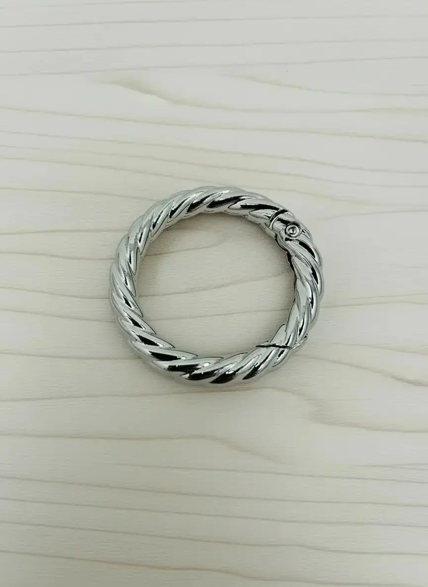 Metal Yaylı Burgu Çanta Halkası 3 cm Gümüş