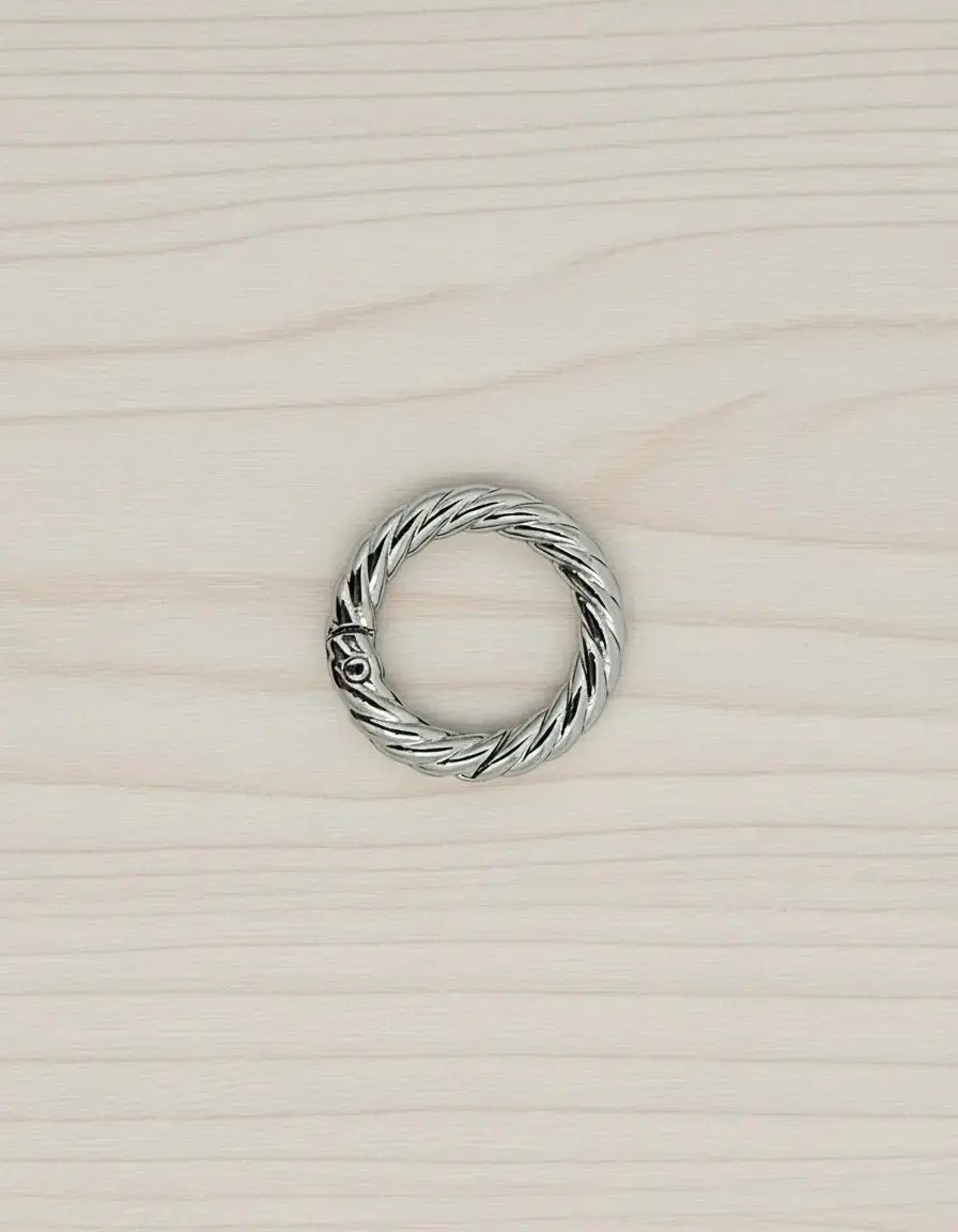 Metal Yaylı Burgu Çanta Halkası 2 cm Gümüş