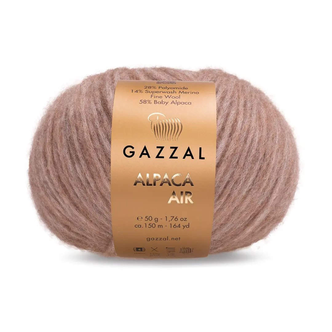 Gazzal Alpaca Air Kahverengi Örgü İpi 76