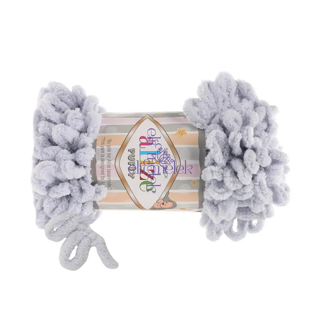Alize Puffy 416 Gri Örgü İpi 2