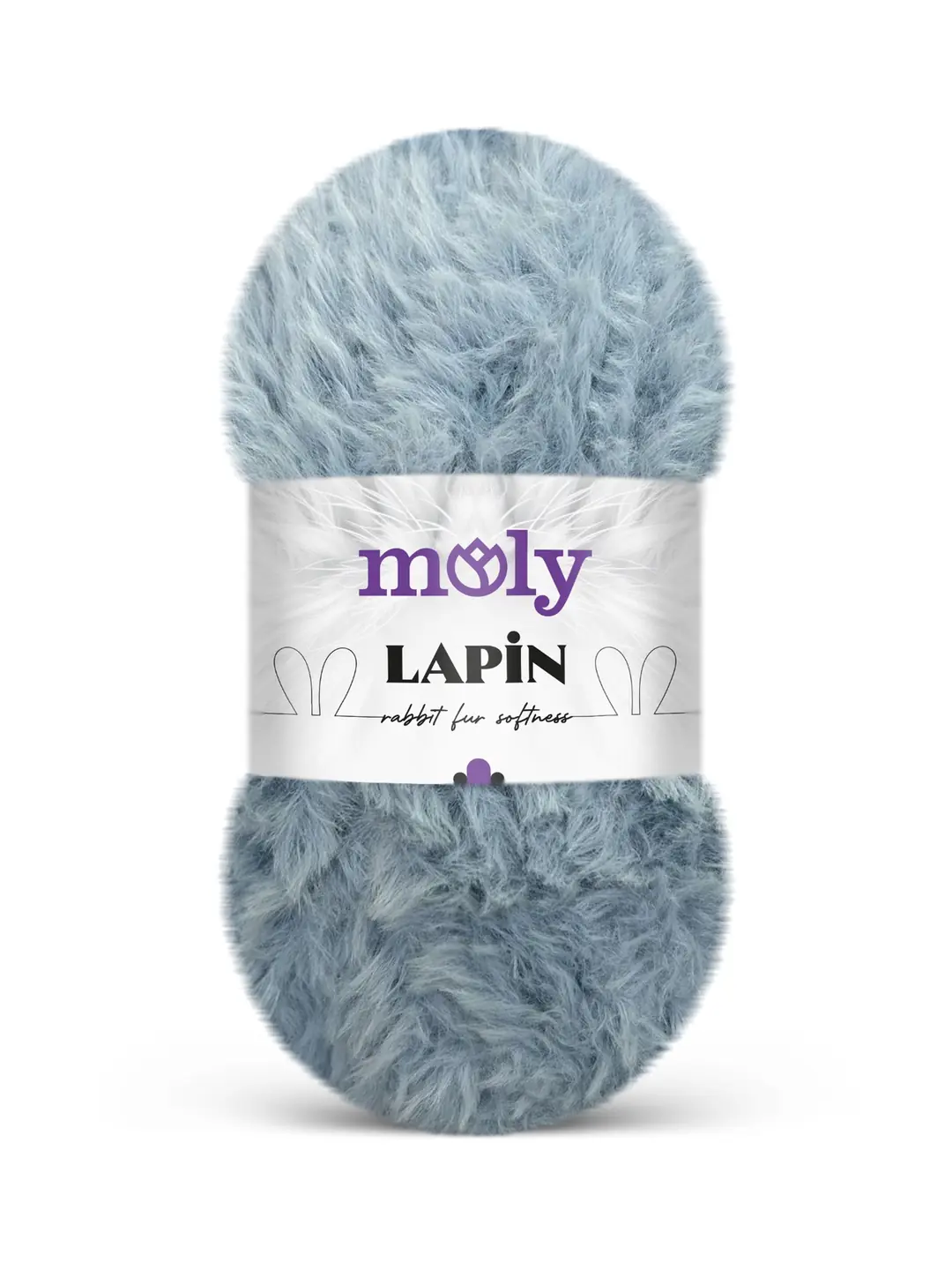 Moly Lapin 100 gr Gri Mavi Peluş Örgü İpi S601