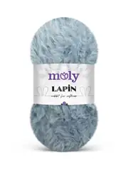 Moly Lapin 100 gr Gri Mavi Peluş Örgü İpi S601 1