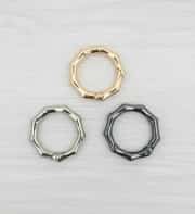 9 Köşeli Metal Yaylı Çanta Halkası 3,5 cm Gold 4