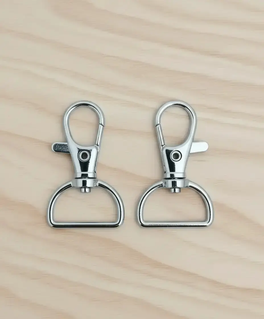 2 cm Yaylı Papağan Kanca Çanta -Anahtarlık Klipsi Gümüş-2 adet 1