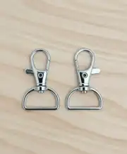 2 cm Yaylı Papağan Kanca Çanta -Anahtarlık Klipsi Gümüş-2 adet 1