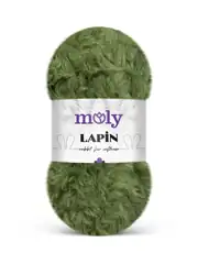 Moly Lapin 100 gr Haki Yeşili Peluş Örgü İpi S53 1