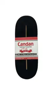 1,5 cm Yassı Lastik Siyah 1