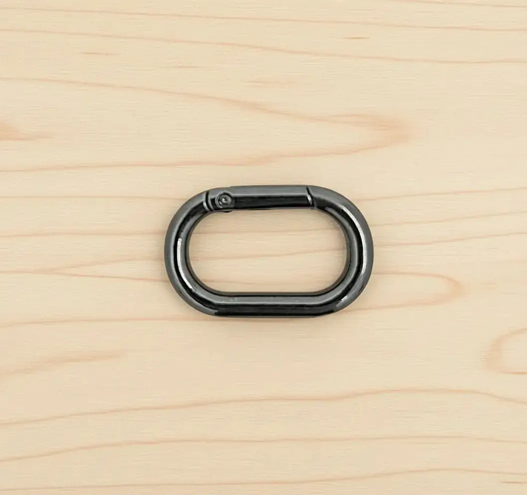 Oval Metal Yaylı Çanta Halkası 3,5 cm Füme