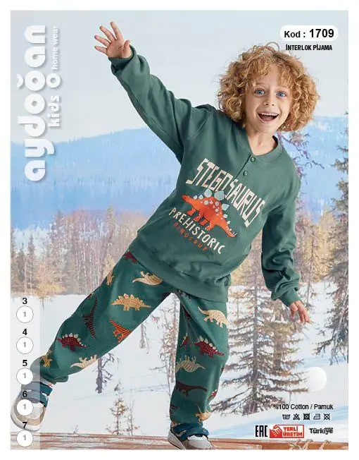 Aydoğan Erkek Çocuk Uzun Kollu Pijama Takımı 5 Beden 1709