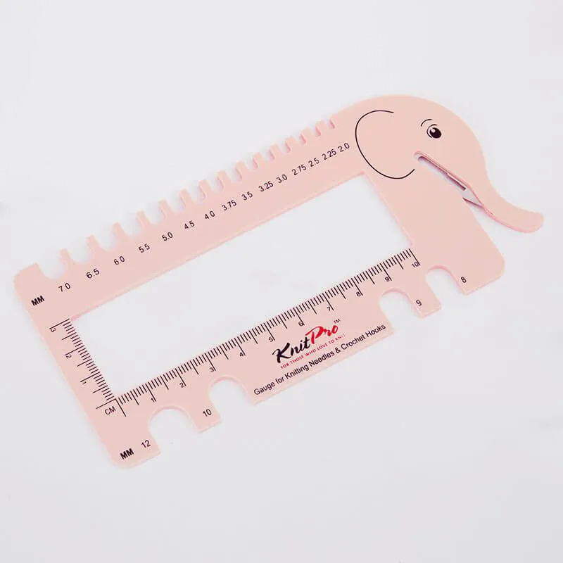 KnitPro 10995 Şiş & Tığ Ölçü Aleti İplik Kesicili Leylak Rengi