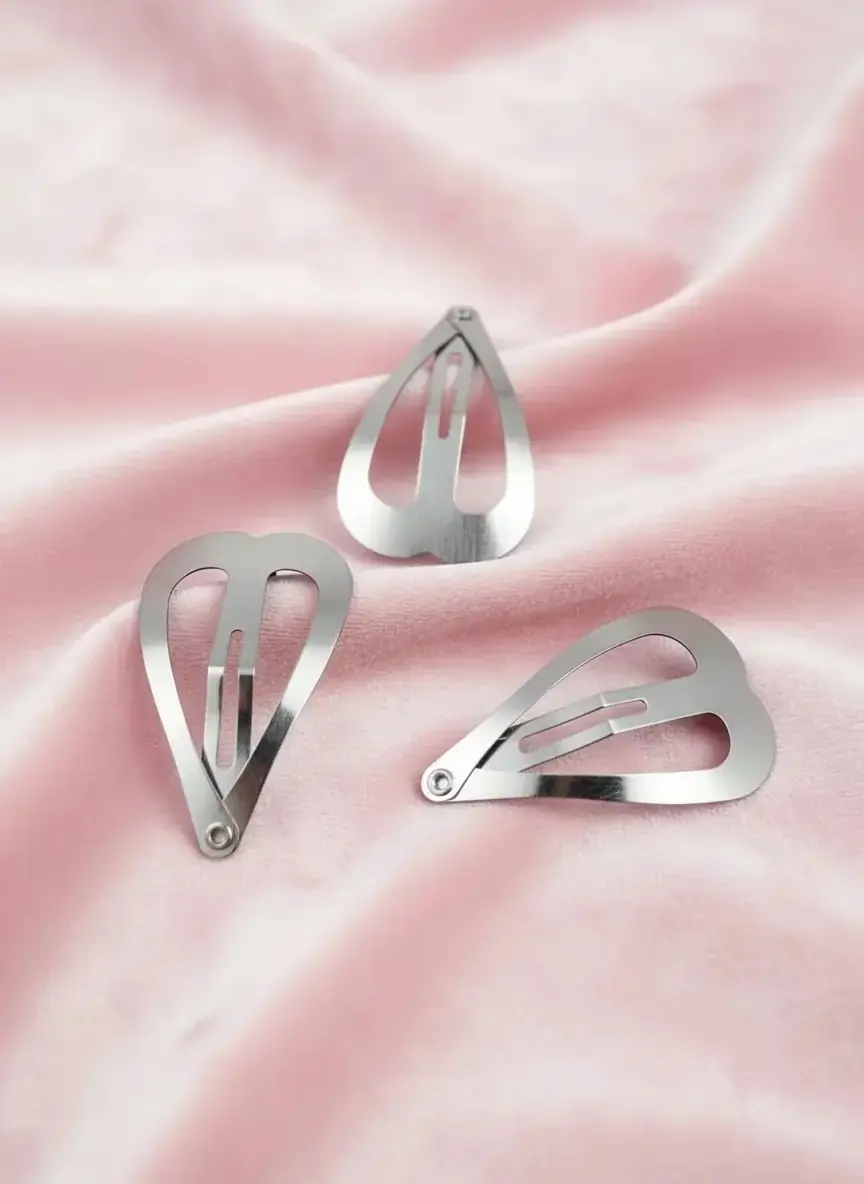 4 cm Kalp Metal Çıtçıt Toka Nikel Kaplama