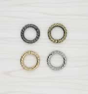 Metal Yaylı Burgu Çanta Halkası 2 cm Gümüş 3