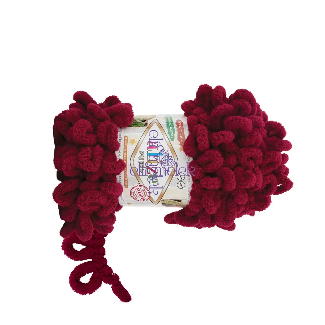 Alize Puffy 987 Bordo Örgü İpi 2
