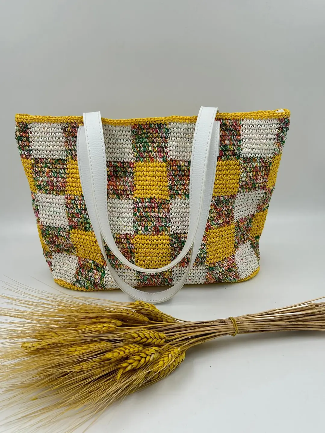 Sarı Ekose Çanta