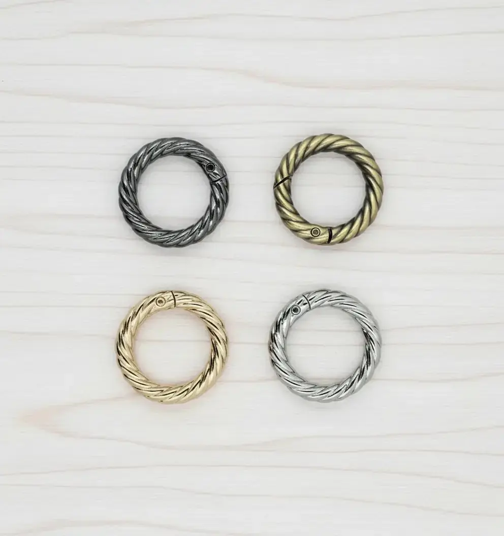 Metal Yaylı Burgu Çanta Halkası 2 cm Antik 3