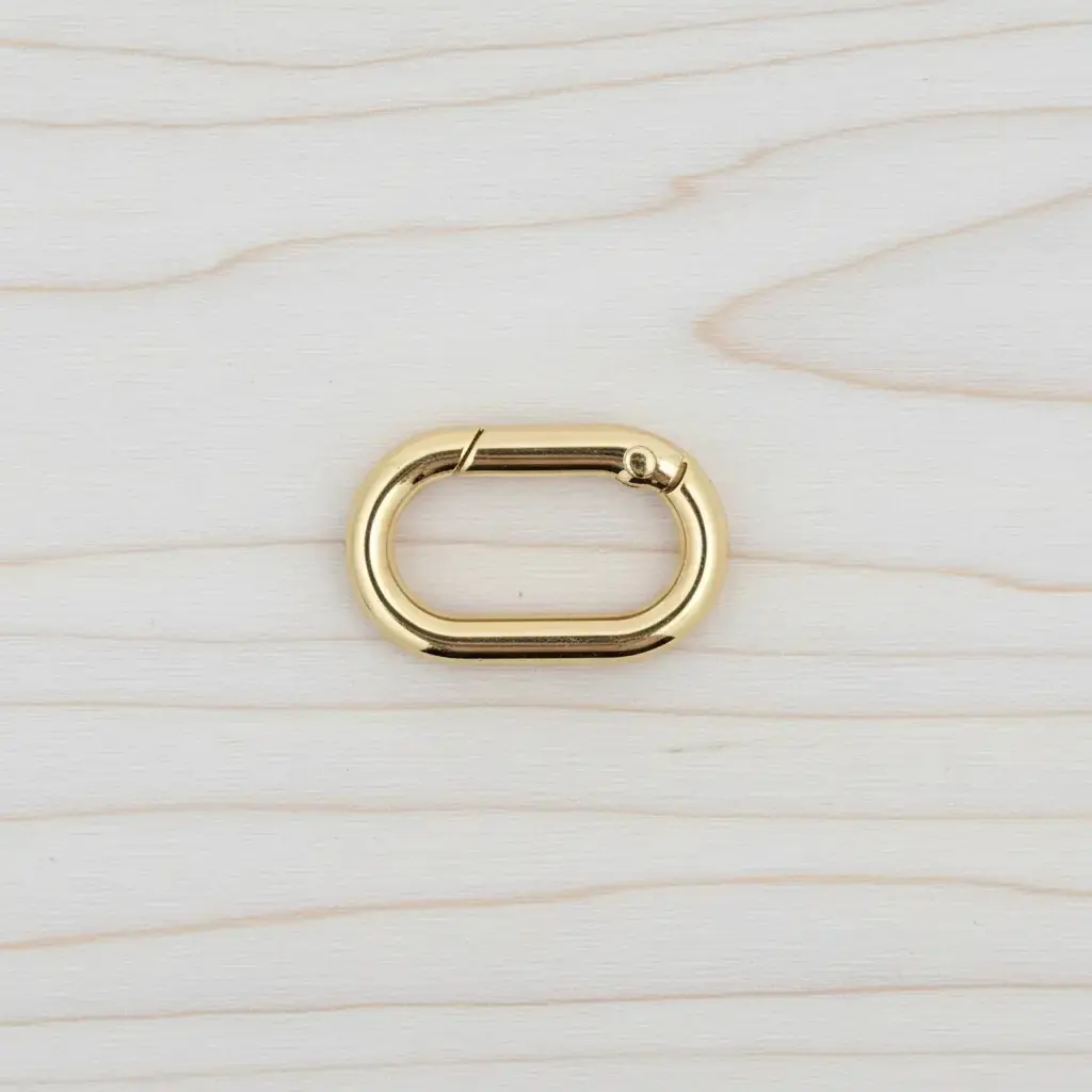 Oval Metal Yaylı Çanta Halkası 3 cm Gold