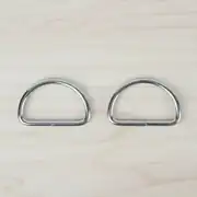 Metal D Halka 4 cm Gümüş-2 adet 2
