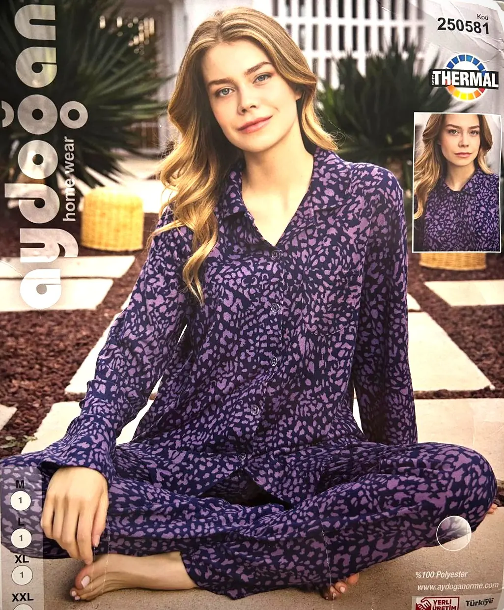 Aydoğan Kadın Termal Uzun Kollu Pijama Takımı 2XL Beden 250581