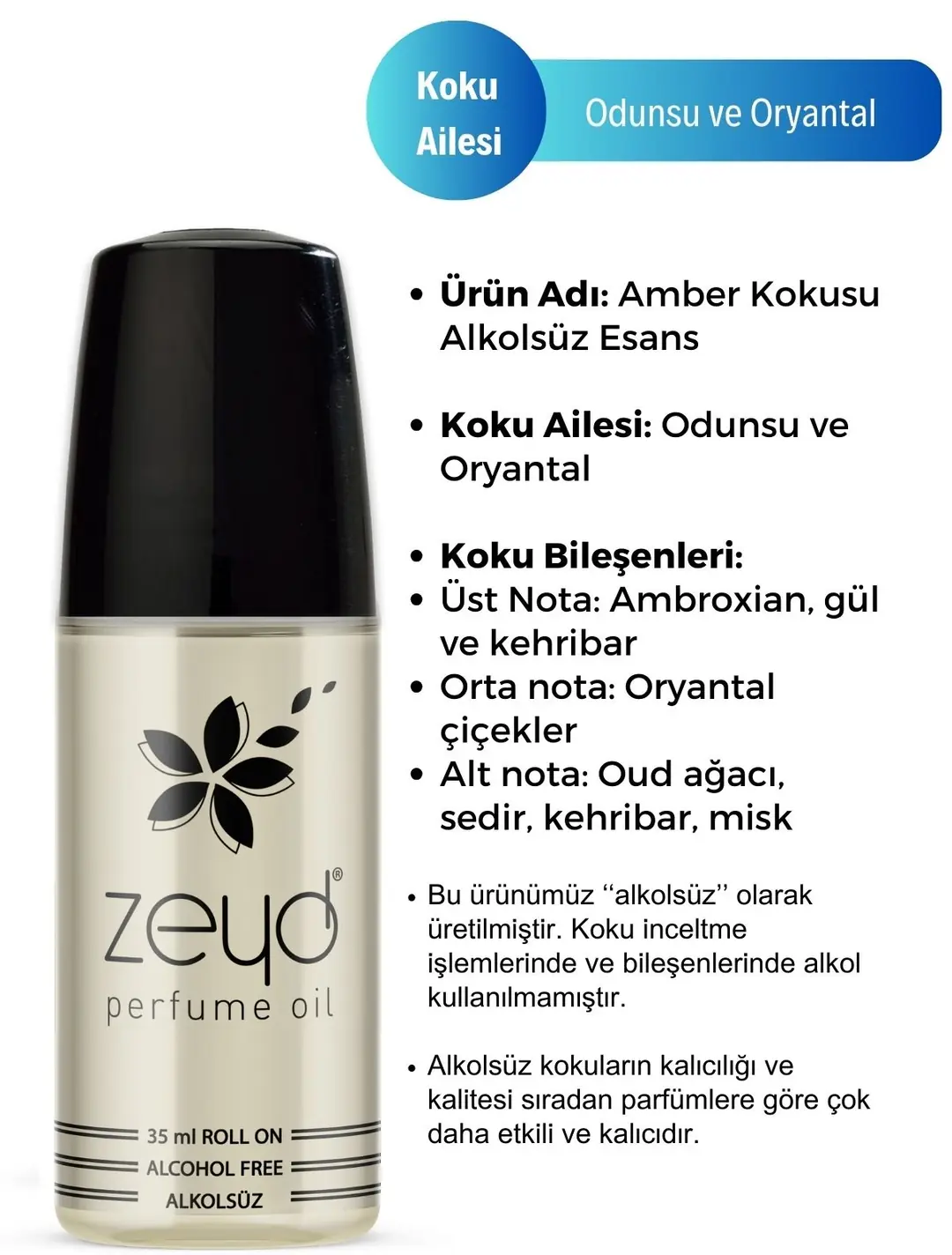 Zeyd Amber Kokusu 35 cc Roll-On Alkolsüz Esans 3
