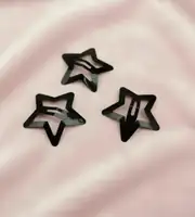 4 cm Yıldız Metal Çıtçıt Toka Siyah Kaplama 1