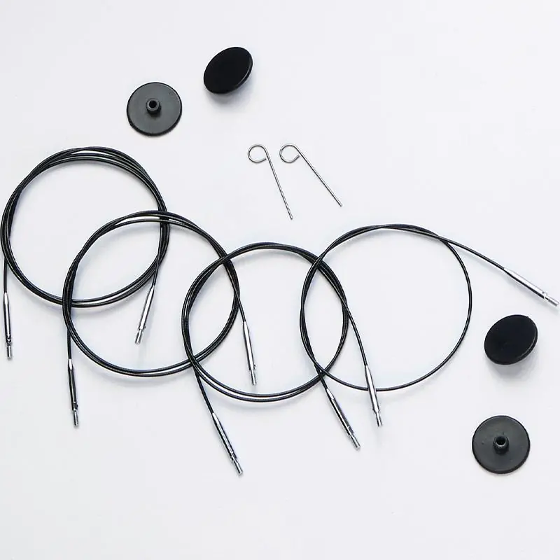 KnitPro 10676 Siyah Swivel Kablo 94 cm To Make 120 cm / 47 IC needle