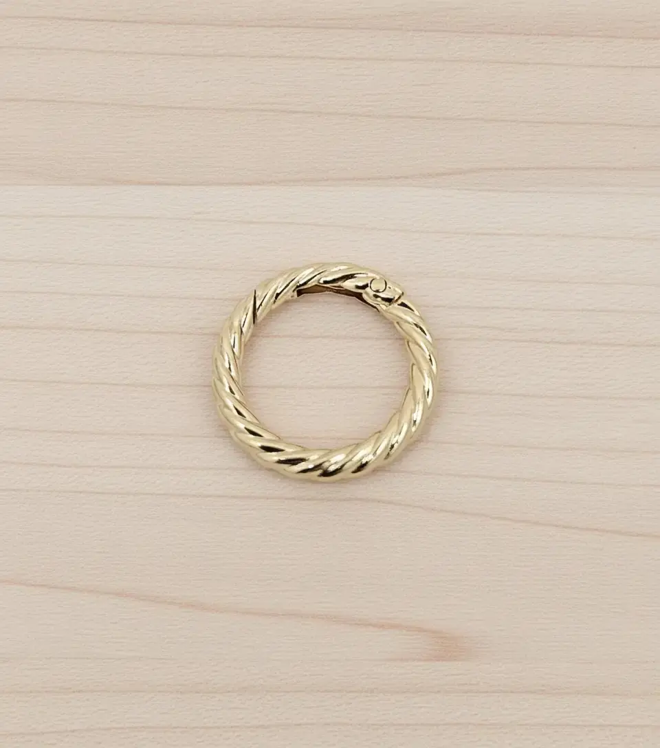 Metal Yaylı Burgu Çanta Halkası 3 cm Gold