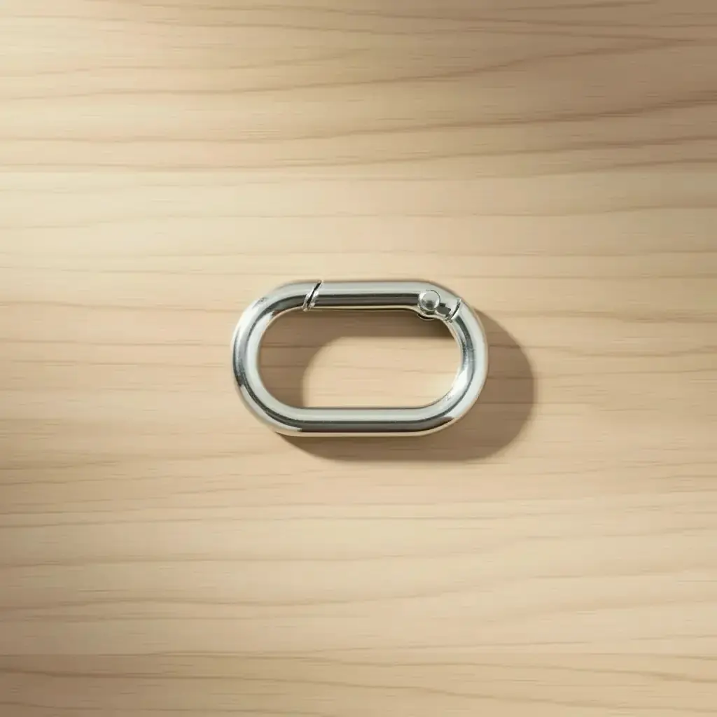 Oval Metal Yaylı Çanta Halkası 3 cm Gümüş