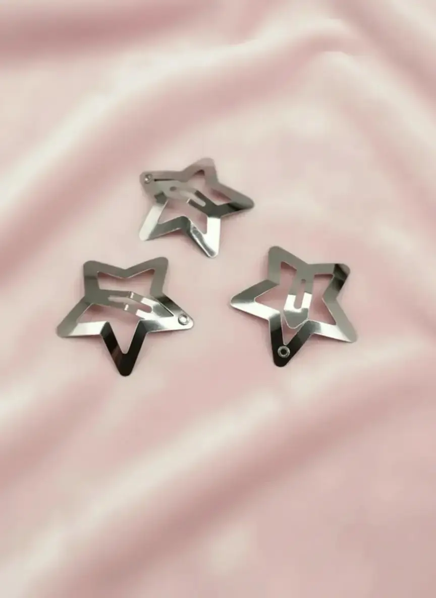 4 cm Yıldız Metal Çıtçıt Toka Nikel Kaplama
