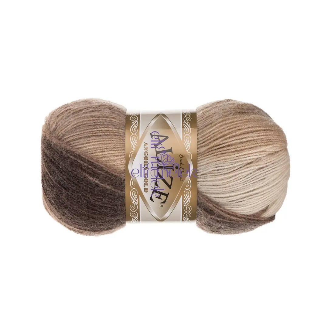 Alize Angora Gold Batik Beyaz Kahve Kestane 6779 2