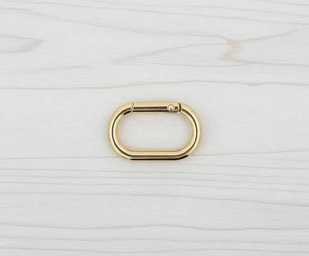 Oval Metal Yaylı Çanta Halkası 3,5 cm Gold 2 Adet