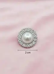 Metalize 3 Boy Düğme H2 Büyük Gümüş-5 adet 5