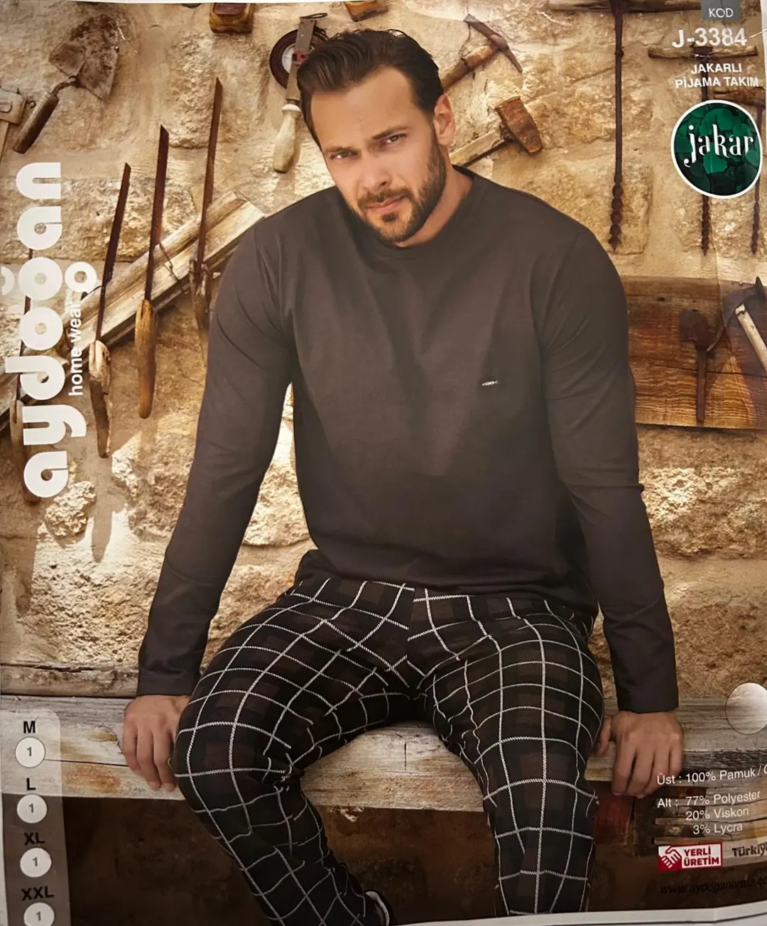 Aydoğan Erkek Jakarlı Uzun Kollu Pijama Takımı L Beden 3384