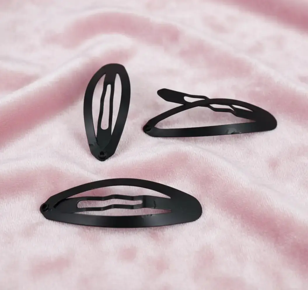 5 cm Oval Metal Çıtçıt Toka Siyah Kaplama 1