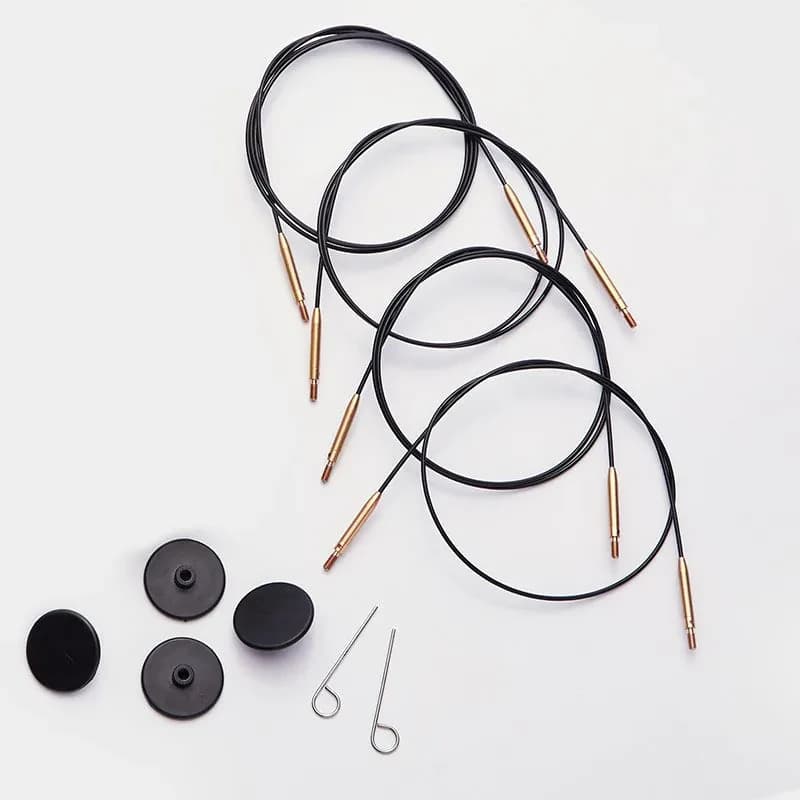 KnitPro 10677 Siyah Swivel Kablo 126 cm To Make 150 cm / 60 IC needle