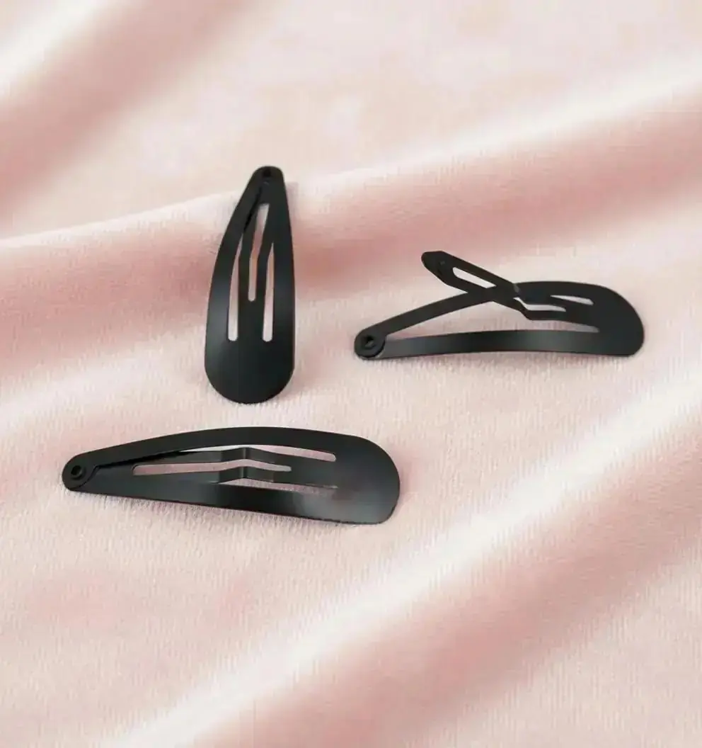 5 cm Sivri Metal Çıtçıt Toka Siyah Kaplama